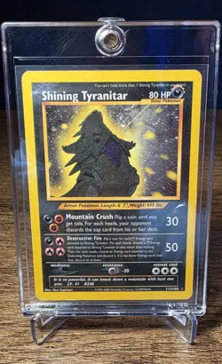Pokemon TCG Shining Tyranitar Neo Destiny Holo Card 113/105 - Image 1