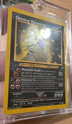 Pokemon TCG Shining Tyranitar Neo Destiny Holo Card 113/105 - Image 3