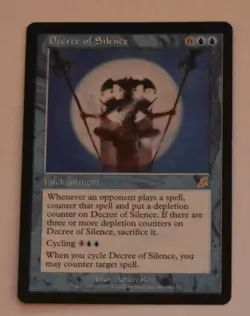 DECREE OF SILENCE Blue Rare SCOURGE Enchantment MAGIC GATHERING CARD - Image 2