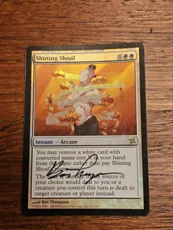 Shining Shoal 1x FOIL BOK MTG Betrayers Kamigawa Rare LP white Signed - Image 1