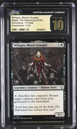 WHISPER, BLOOD LITURGIST Dominaria Foil CGC 10 Pristine MTG [Nostalgium] - Image 1