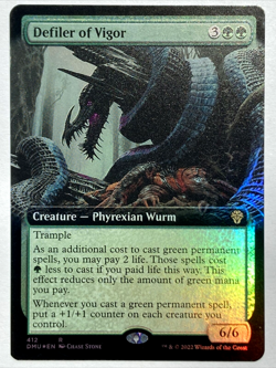 MTG Defiler of Vigor *EXTENDED ART FOIL* Dominaria United 412 NM RARE - Image 1