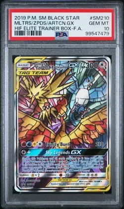 PSA 10 Moltres & Zapdos & Articuno GX - SM210 - Black Star Promo - Pokemon - Image 1