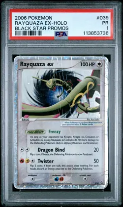 2006 POKEMON BLACK STAR PROMOS #039 RAYQUAZA EX-HOLO PSA 1 - Image 1