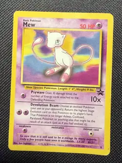 Mew Pokemon Promo Card Black Star Promo #8 Vintage WOTC LP - Image 2