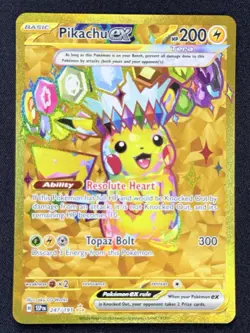 Pokemon TCG - Pikachu Ex 247/191 - Hyper Rare Holo - Surging Sparks NM - Image 1