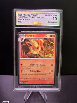 2025 Pokemon Flareon Cosmos Holo #167 Prismatic Evolutions Promo CGC 10 Gem MT - Image 1