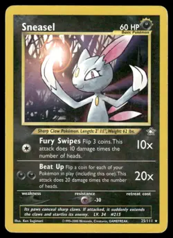 2000 Pokemon Neo Genesis Sneasel #025/111 - Raw Ungraded - Image 1