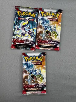 Pokemon Scarlet And Violet Base English Sealed Booster Pack Lot Of 3 NEW - Image 1