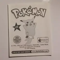Pokemon - Jolteon - Topps Merlin Sticker - Series 1 - #135/240 - 1999 - Image 2