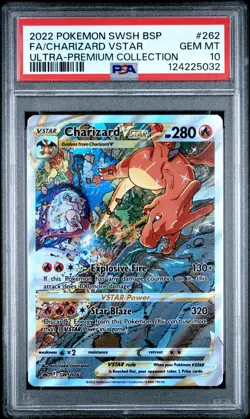 2022 POKEMON SWSH BLACK STAR PROMO #262 FULL ART/CHARIZARD VSTAR PSA 10 - Image 1