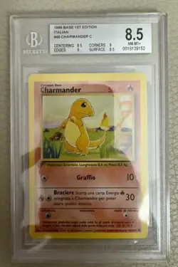 Pokemon 1999 Charmander 46/102 Set Base Prima Edizione ITA - BGS 8.5 - Image 1