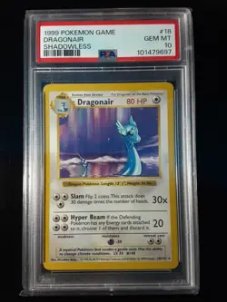 Pokemon Dragonair Shadowless PSA 10 Base Set 18/102 Vintage 1999 WOTC - Image 1