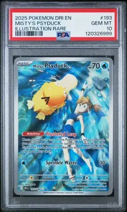 Pokemon Misty's Psyduck Destined Rivals Illustration Rare #193 PSA 10 T1 - Image 1