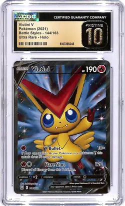 2021 Pokemon Battle Styles Victini V Ultra Rare Full Art 144/163 CGC 10 Pristine - Image 1