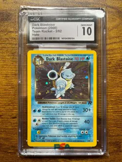 Pokemon Dark Blastoise Team Rocket Unlimited Holo Rare #3 CGC 10 Gem Mint - Image 1