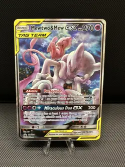 Pokemon SM191 Mewtwo & Mew GX Promo - LP - Clean Copy w/ Minor Crease - Image 1