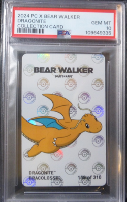 2024 POKEMON CENTER X BEAR WALKER DRAGONITE SKATECRAFT #D/310 PSA 10 GEM MINT - Image 1