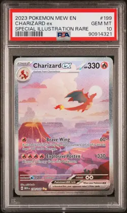 2023 POKEMON MEW EN-151 SPECIAL ILLUSTRATION RARE #199 CHARIZARD EX PSA 10 - Image 1