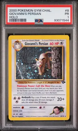 2000 POKEMON GYM CHALLENGE HOLO #8 GIOVANNI'S PERSIAN PSA 1 - Image 1