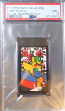 2016 POKEMON HANAFUDA LUIGI PIKACHU ~ MARIO PIKACHU MARCH MINI PSA 9 (1 OF 23) - Image 1