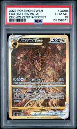 2023 POKEMON SWORD & SHIELD CROWN ZENITH SECRET FULL ART/GIRATINA VSTAR PSA 10 - Image 1