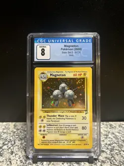 Pokemon Base Set 2 Magneton #9/130 Holo Rare CGC 8 Vintage Card - Image 1
