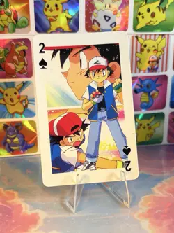Pikachu Pokemon Vintage Playing Poker Card Charizard Nintendo - Prism Holo Back - Image 2