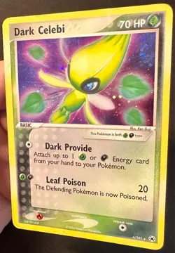 Dark Celebi 4/101 2004 EX Hidden Legends Pokemon Card Nintendo Holo Rare - Mp - Image 3
