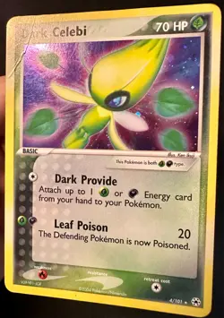 Dark Celebi 4/101 2004 EX Hidden Legends Pokemon Card Nintendo Holo Rare - Mp - Image 4