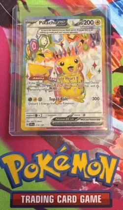 Pokemon TCG Pikachu EX Ultra Rare Holo Card 219/191 Surging Sparks - Image 1