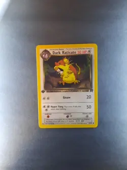 Pokemon Card Team Rocket 1st Edition Regular Finish Dark Raticate 51/82 - Image 3