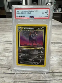 2001 Houndoom 8/64 Neo Revelation Holo Pokemon Card PSA 8 RARE TCG WOTC - Image 1
