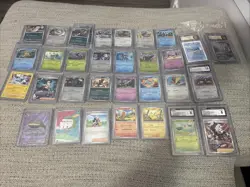 Pokemon Lot, 27 Cards In Sleeves And 5 Slabs, Very Nice - Image 1