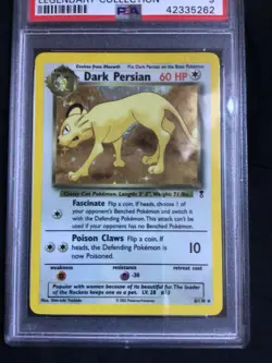 Pokemon Cards: Legendary Collection Rare Holo: Dark Persian 6/110: PSA 9 - Image 2