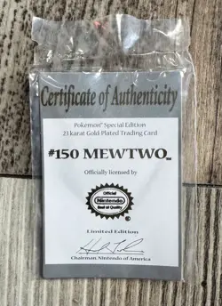 1999 Pokemon Mewtwo 23k Gold Plated Trading Card Nintendo - Burger King 🌟 MINT! - Image 2
