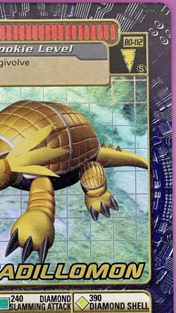 Digimon Digi Battle Series 3 Armadillomon Card BO-112 S Holo Foil Bandai 2000 - Image 5