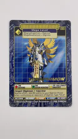 Digimon Digi Battle Series 3 Seraphimon Card BO-150 Gold Text Bandai 2000 - Image 1