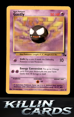 Gastly 33/62 Uncommon Fossil Pokemon Card MP - Image 1