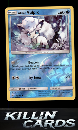 Reverse Holofoil Alolan Vulpix 21/145 Pokemon Common SM - Guardians Rising Card - Image 1