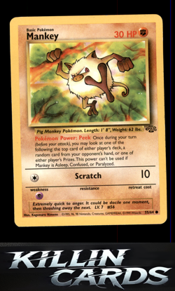 Mankey 55/64 Pokemon Common Jungle Card LP - Image 1
