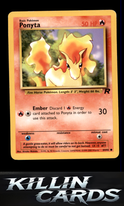 Ponyta 64/82 Pokemon Common Team Rocket Card MP - Image 1