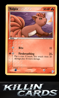 Vulpix 7/12 Pokemon Common EX Trainer Kit 2: Plusle & Minun Card NM - Image 1