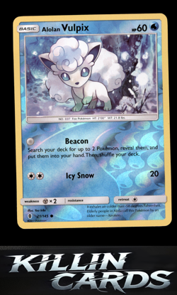 Reverse Holofoil Alolan Vulpix 21/145 Pokemon Common SM - Guardians Rising Card - Image 1