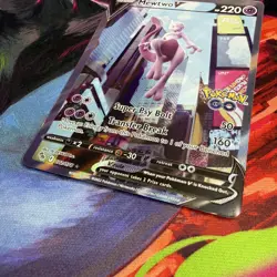 Pokemon Go Mewtwo v Full Art Holo Ultra Rare Card 072/078 Pokemon TCG - Image 3