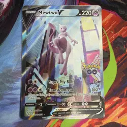 Pokemon Go Mewtwo v Full Art Holo Ultra Rare Card 072/078 Pokemon TCG - Image 5