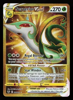 Serperior VSTAR 210/195 Secret Rare Silver Tempest Pokemon Card - Image 1