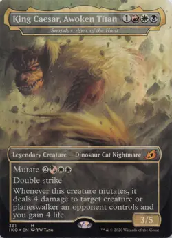 King Caesar, Awoken Titan (Borderless) Ikoria Foil Mythic #381 NM MTG - Image 1