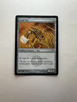 Gold Myr LP Scars of Mirrodin Magic The Gathering Mtg Lightly Played Artifact - Image 1