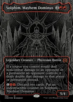1x Solphim, Mayhem Dominus - Oil Slick Raised Foil Near Mint MTG Magic - Kid Ica - Image 1